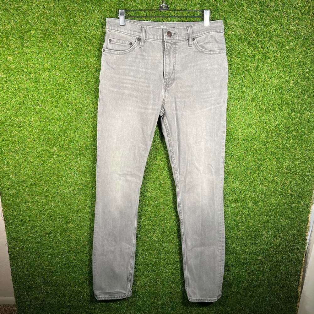 Goodfellow &‎ Co Mens Slim Fit Gray Jeans 32x34 Solid Denim Pants